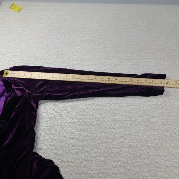 Velvet Maxi wrap Prom Bridesmaid dress Purple Witchy vibes High slit Formal - Picture 10 of 13